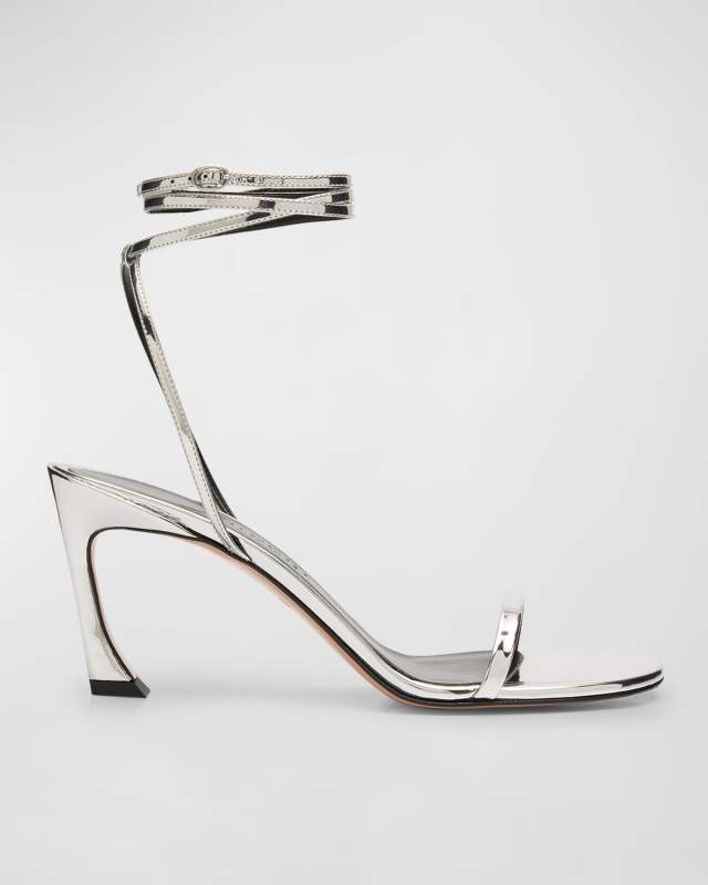 Fade Vegan Metallic Ankle-Wrap Sandals