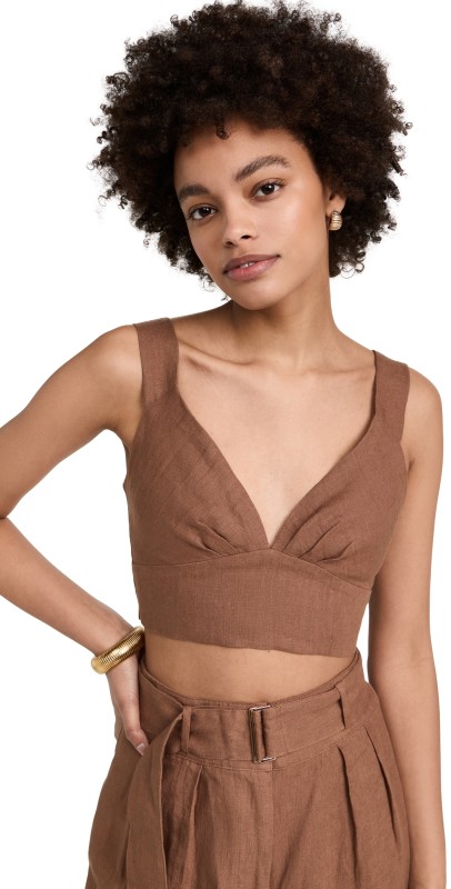 HEVRON Levy Crop Top Pecan