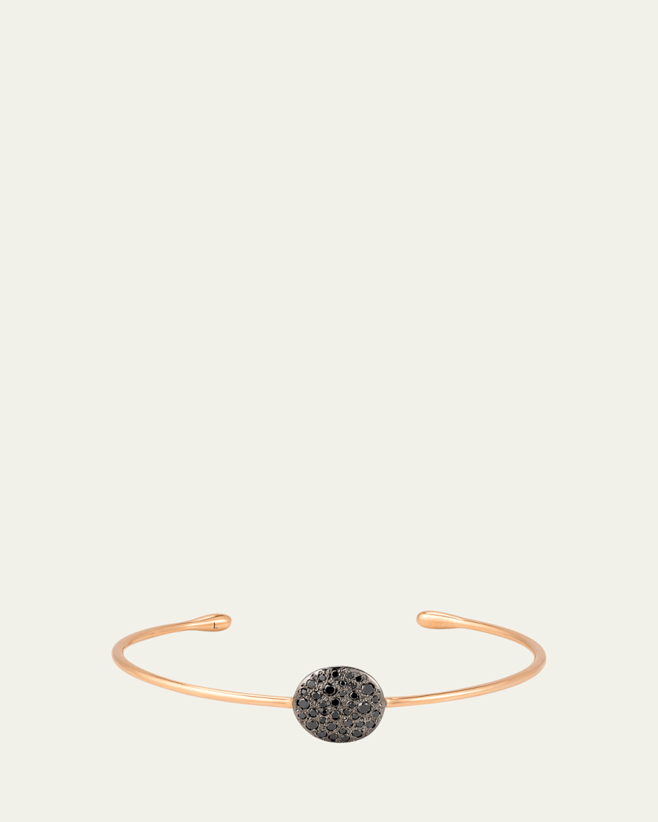 18K Rose Gold Sabbia Bangle Bracelet with Black Diamonds