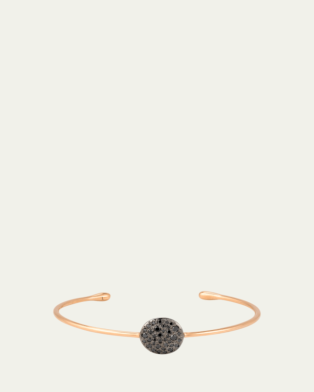 18K Rose Gold Sabbia Bangle Bracelet with Black Diamonds