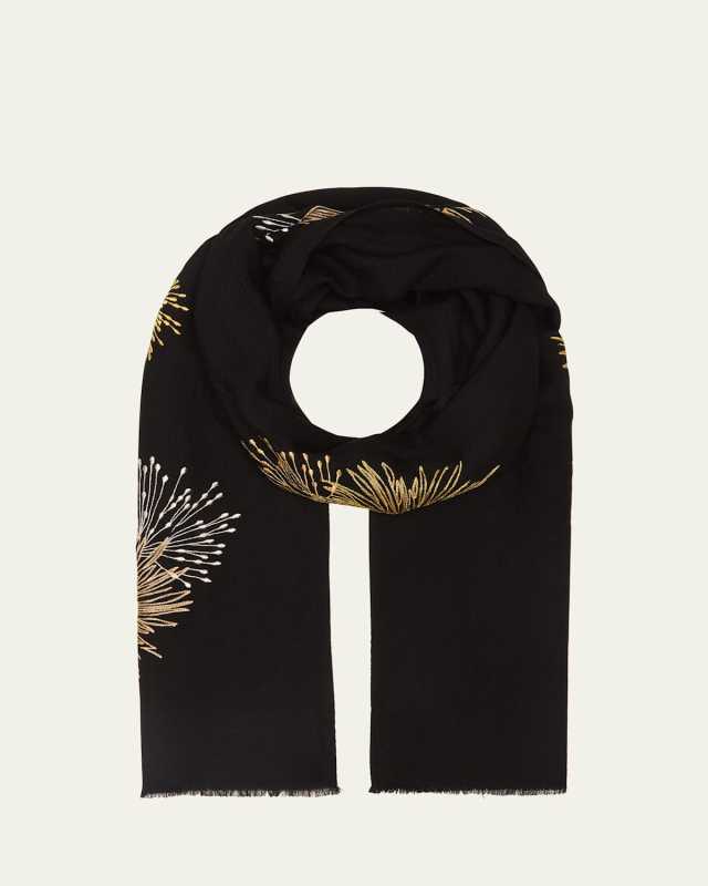 Twinkling Glitz Fine Merino Wool Scarf