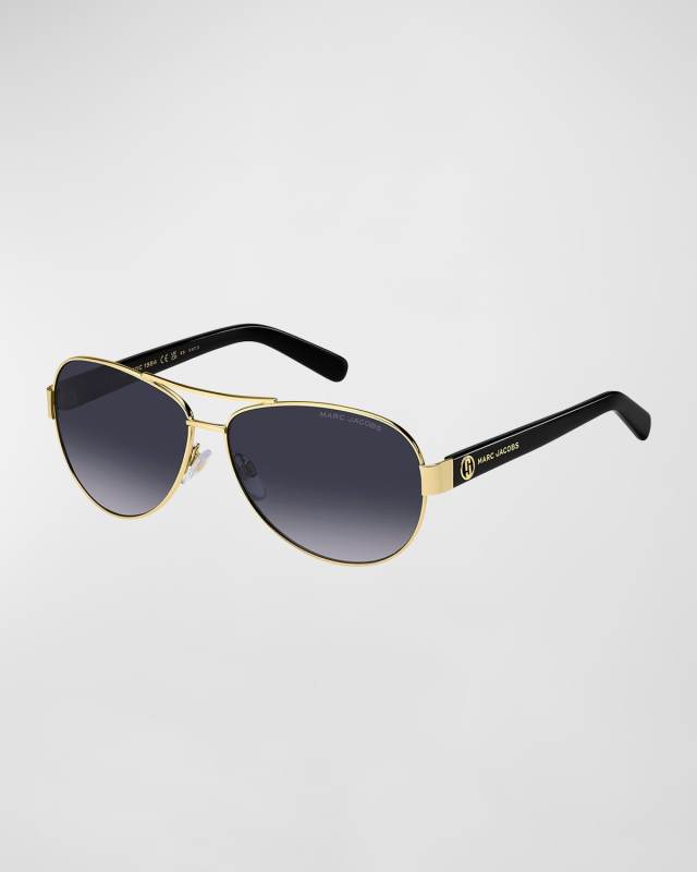 Logo Acetate & Metal Aviator Sunglasses