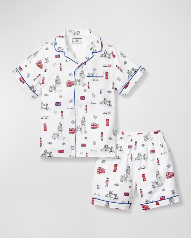Kid's London Is Calling Classic Shorts Set, Size 2-1