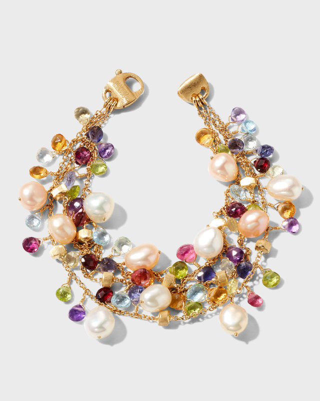 18K Yellow Gold Three-Strand Topaz Paradise Bracelet