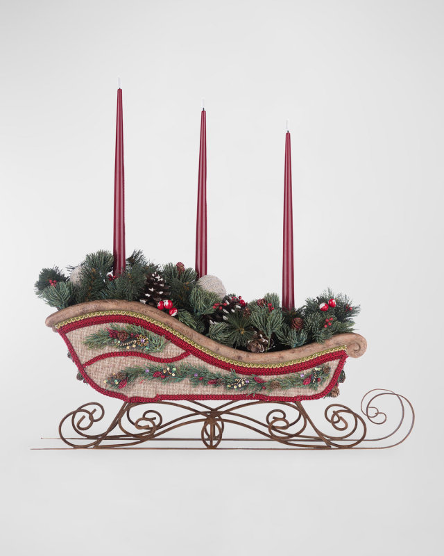 North Country Christmas Sleigh Candle Holder