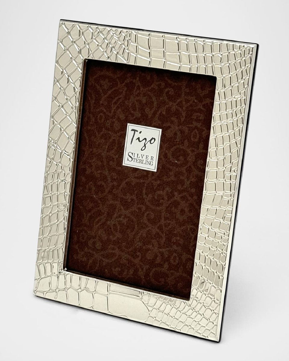 STERLING CROCODILE FRAME, 4" x 6"
