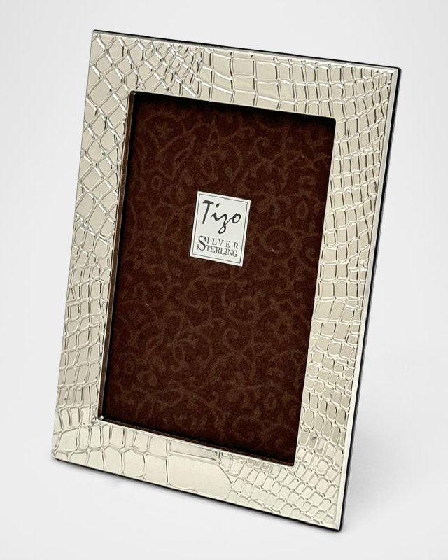 STERLING CROCODILE FRAME, 4" x 6"