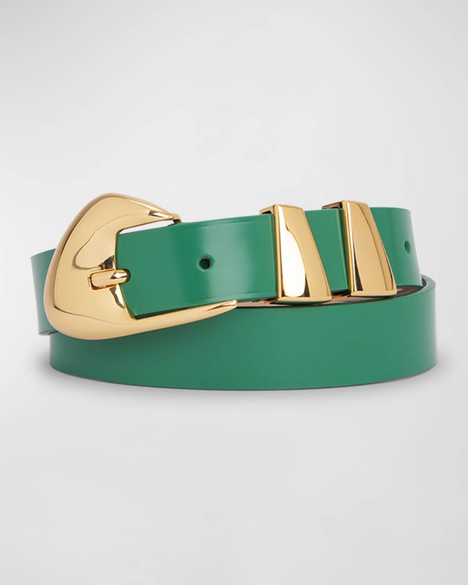 Moore Skinny Semi-Patent Leather Belt