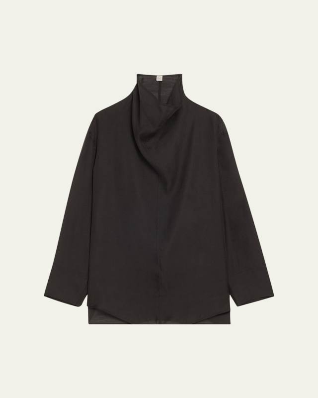 Funnel Neck Organza Blouse