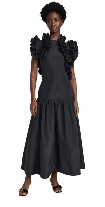 CO Ruffle Collar Dress Black