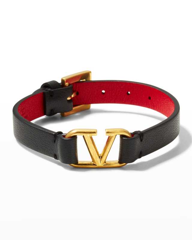 Antiqued Brass Logo Leather Bracelet