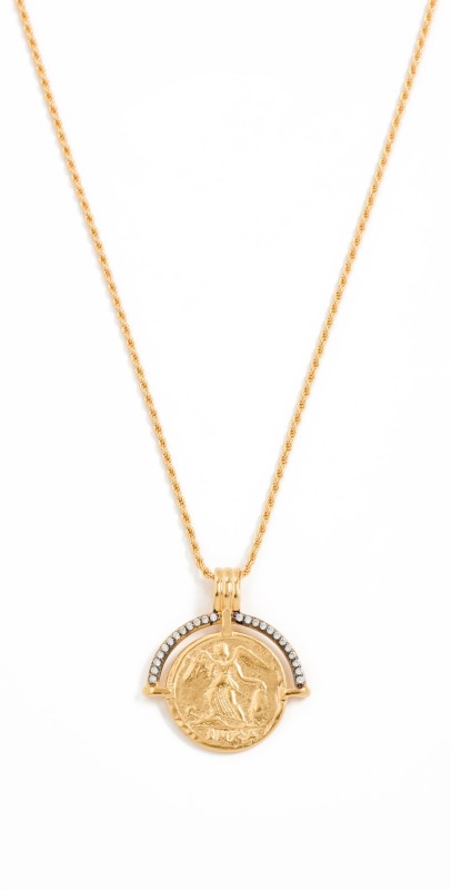 Missoma Lucy Williams Engravable Fortuna Arc Coin Necklace Gold