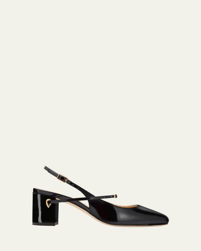 Mattia Patent Leather Slingback Pumps
