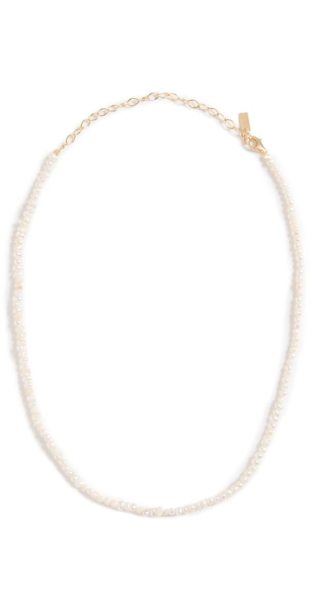 By Adina Eden Tiny Pearl Choker Pearl Whit