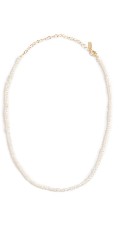 By Adina Eden Tiny Pearl Choker Pearl Whit