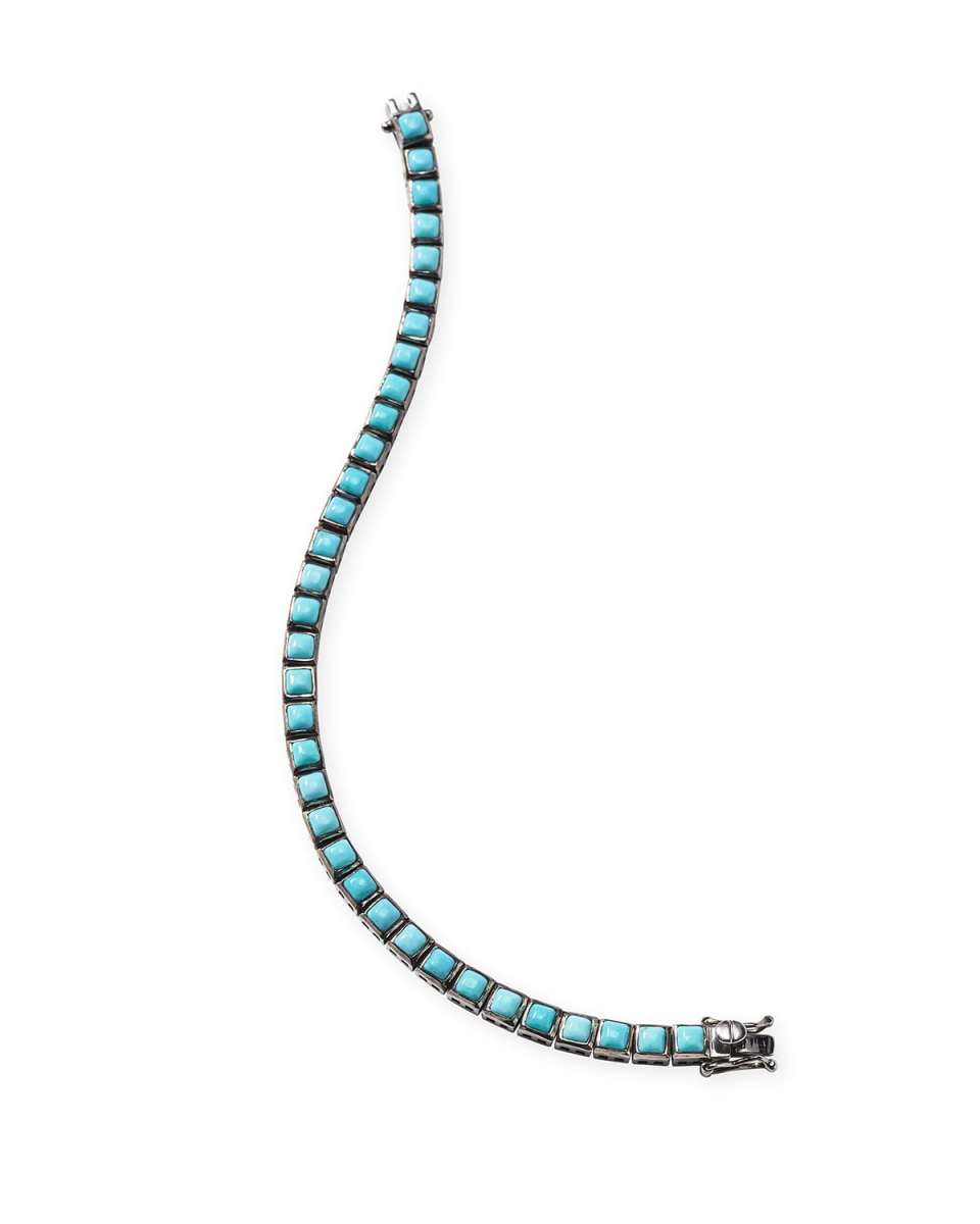 Mini Tile Tennis Bracelet in White Zircon