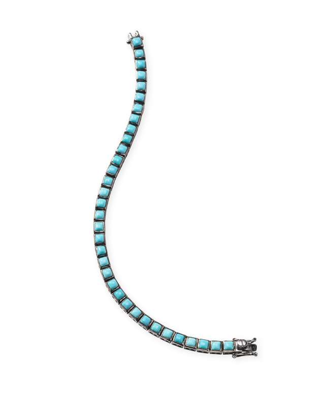 Mini Tile Tennis Bracelet in White Zircon