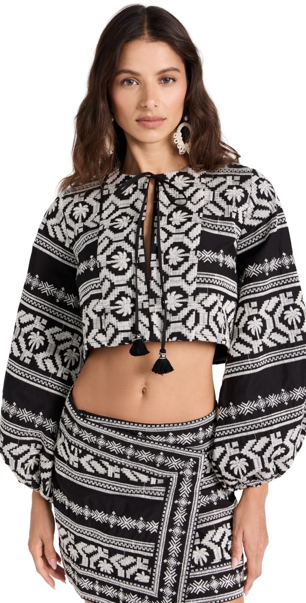 Johanna Ortiz Black Sand Top Tropic Black/Ecru