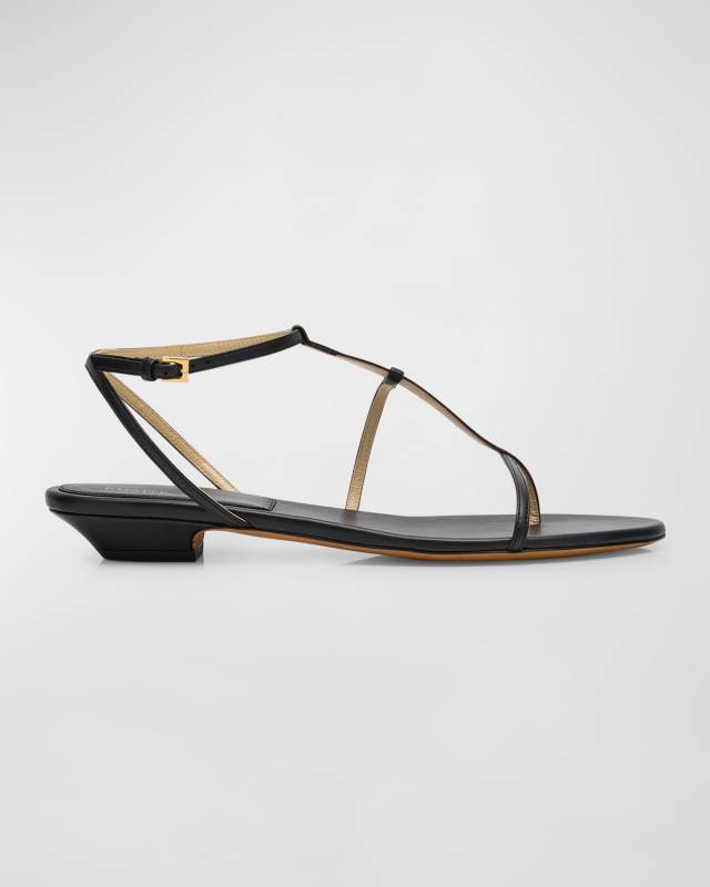 Jones Leather T-Strap Sandals