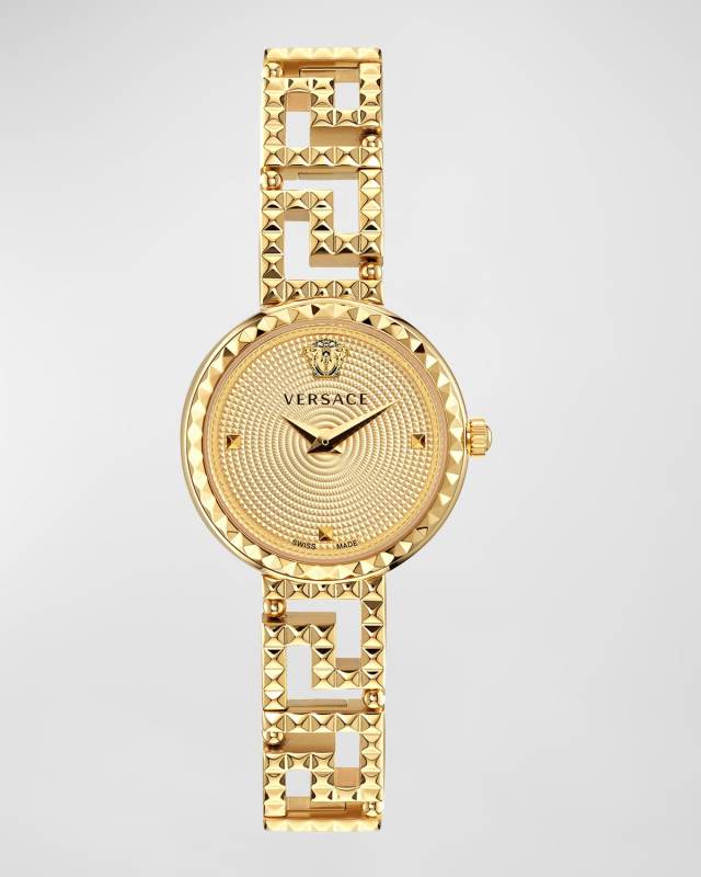 28mm Greca Goddess Watch with Bracelet Strap, Gold Plated