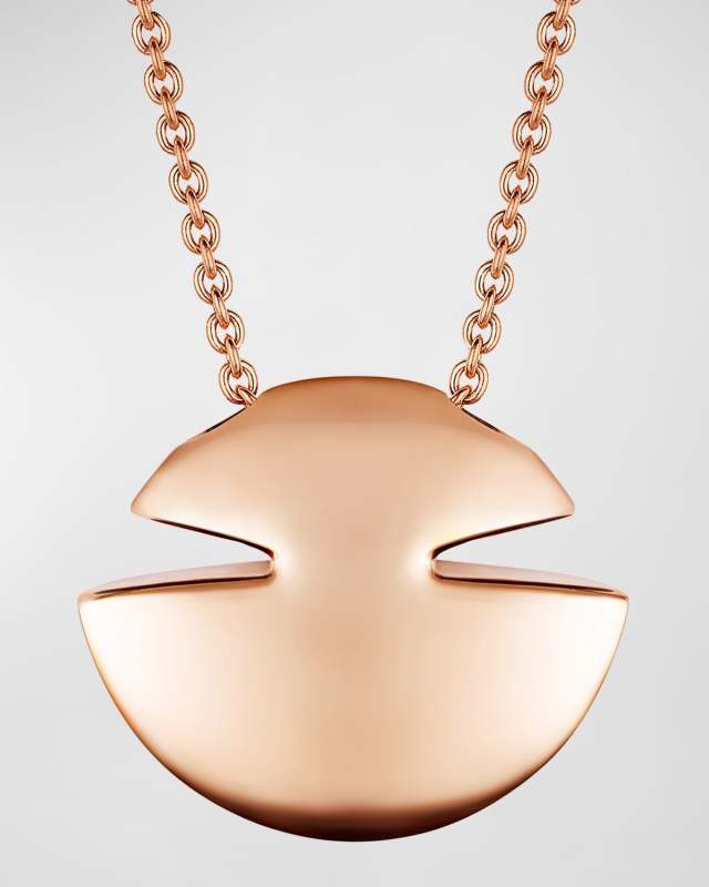 18K Rose Gold Cabochon Pendant Necklace
