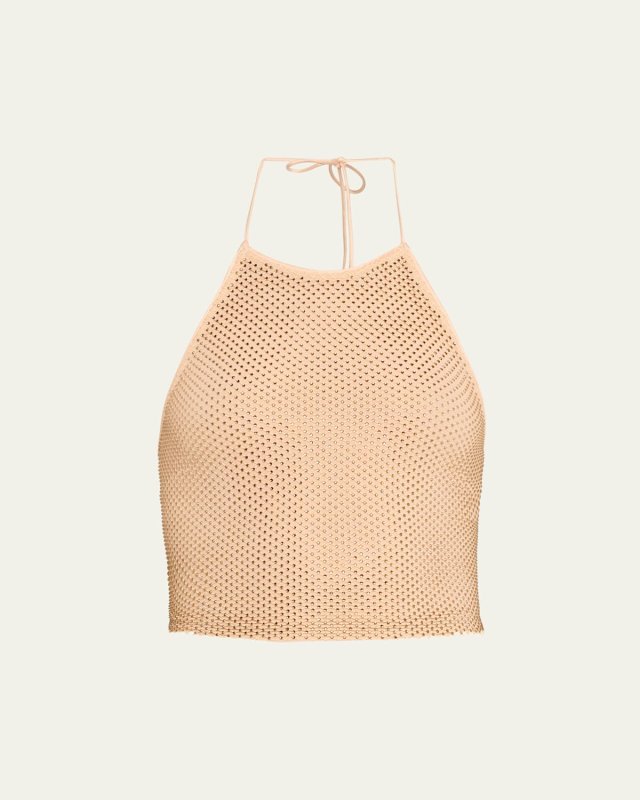 Jaymee Crystal Cropped Halter Top