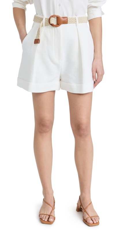 Zimmermann August Cuffed Shorts Ivory