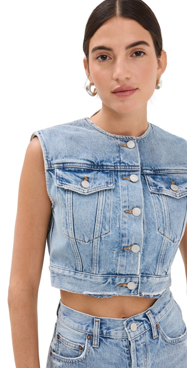 AGOLDE Leo Vest Fray
