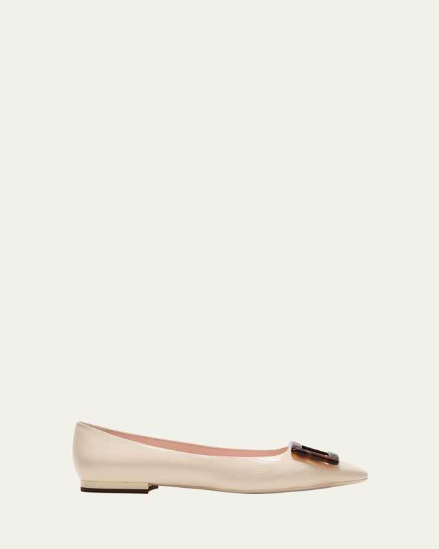 Gommettine Tortoiseshell Buckle Ballerina Flats