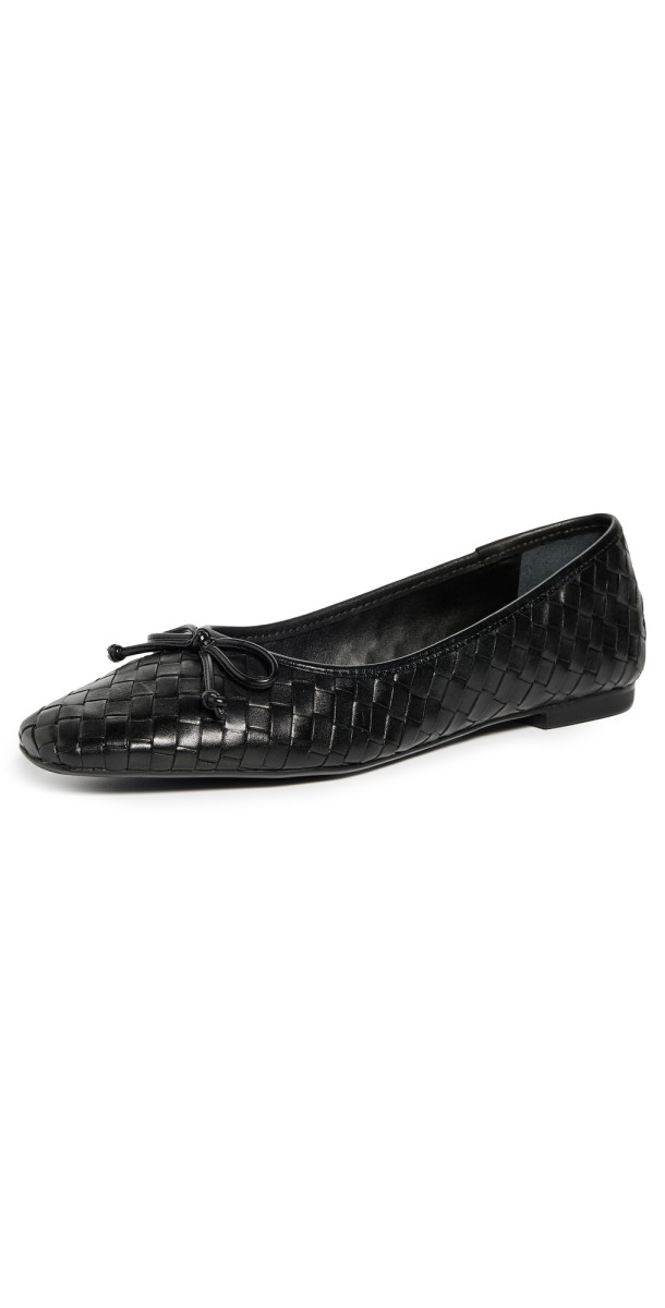 Schutz Arissa Woven Ballet Flats Black