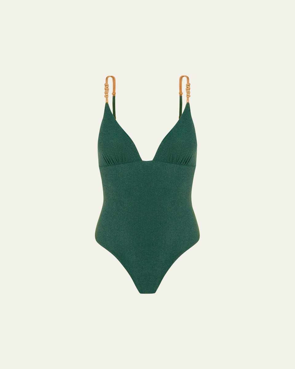 Solid Paige Claire Brazilian One-Piece Swimsuit