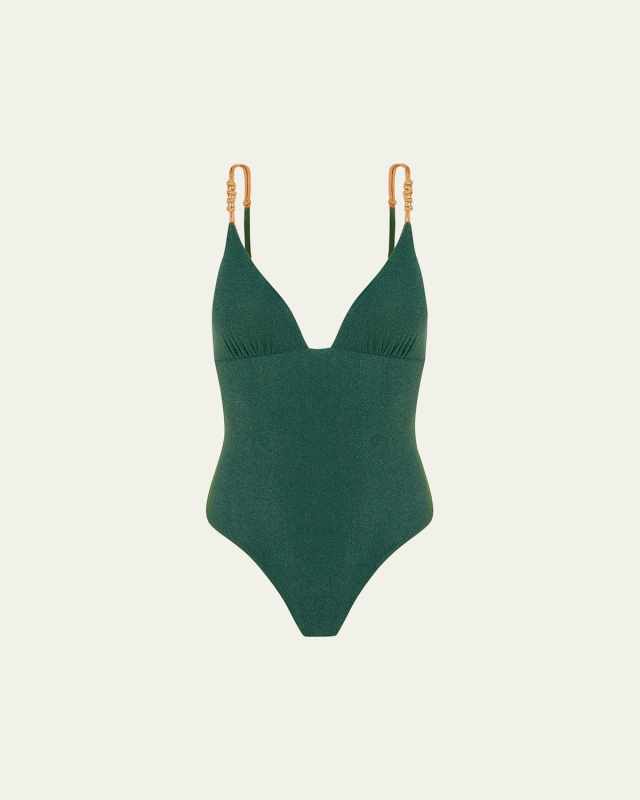 Solid Paige Claire Brazilian One-Piece Swimsuit