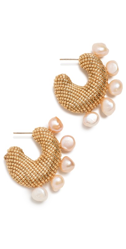 Susana Vega Solito Pearled Earrings Gold