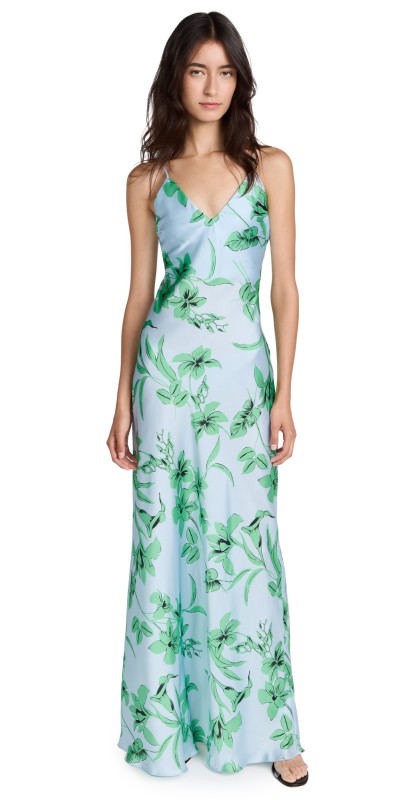 Ramy Brook Floral Printed Rowe Dress Capri Green Combo