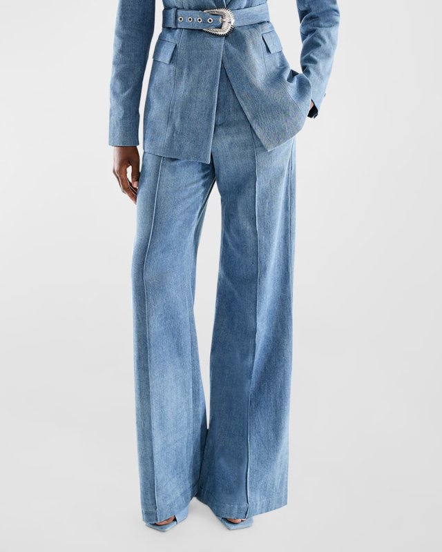 Dominga High-Rise Wide-Leg Denim Trousers