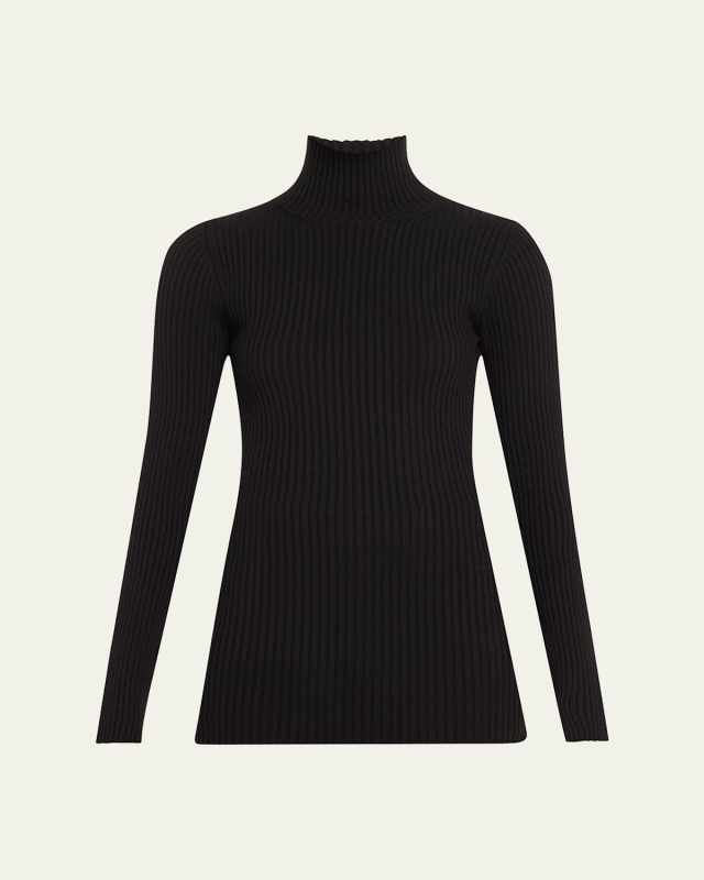 Ribbed Wool Turtleneck