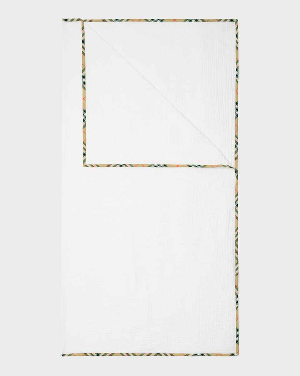 Kid's Muslin Blanket with Check Binding, XL