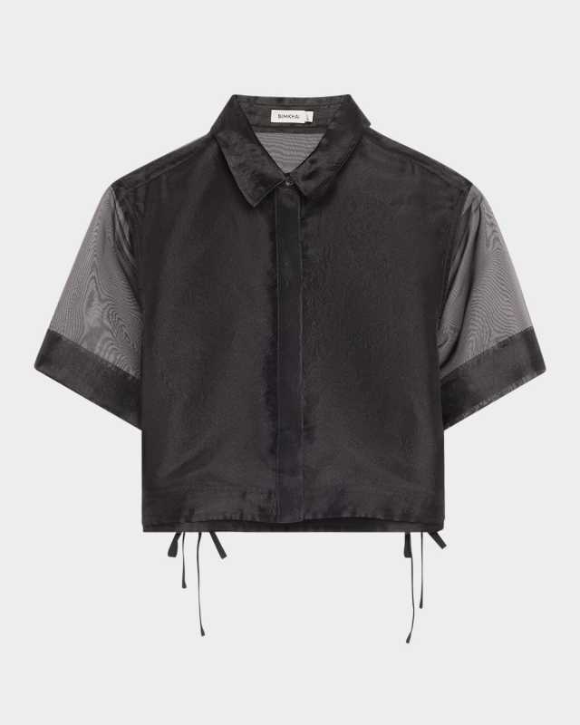 Ryett Short-Sleeve Cropped Shirt