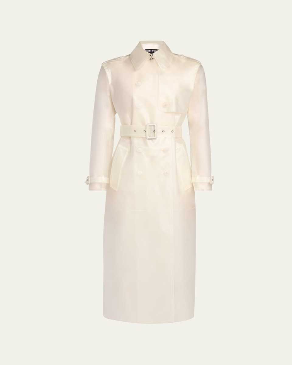 Transparent Belted Trench Coat