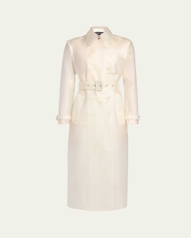 Transparent Belted Trench Coat