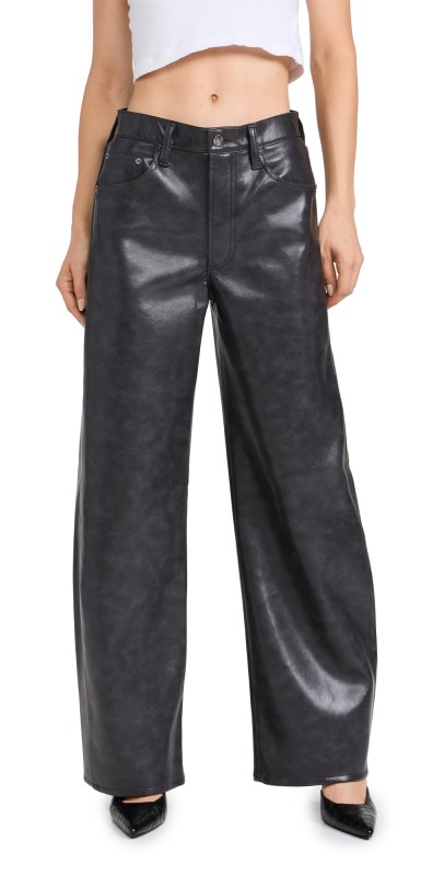 AGOLDE Recycled Leather Low Curve Pants Smoke