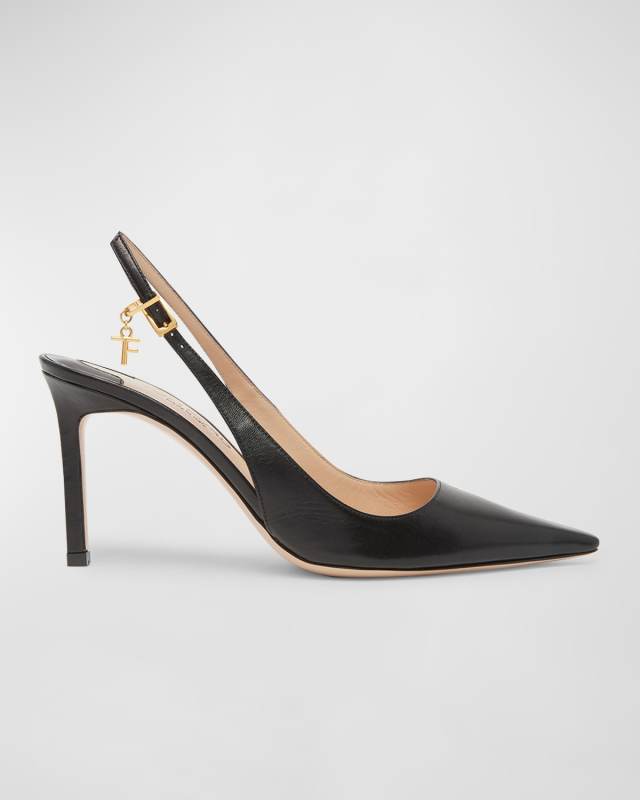 Angelina Leather Charm Slingback Pumps
