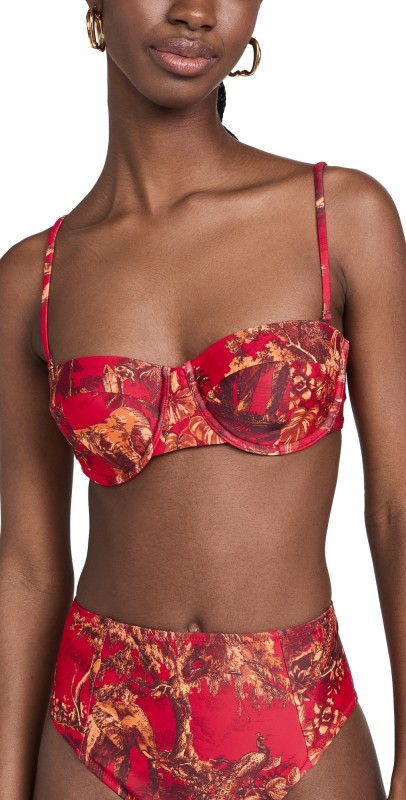 L'AGENCE Alexandria Bikini Top Scarlet