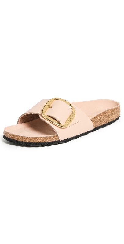 Birkenstock Madrid Big Buckle High Shine Sandals New Beige