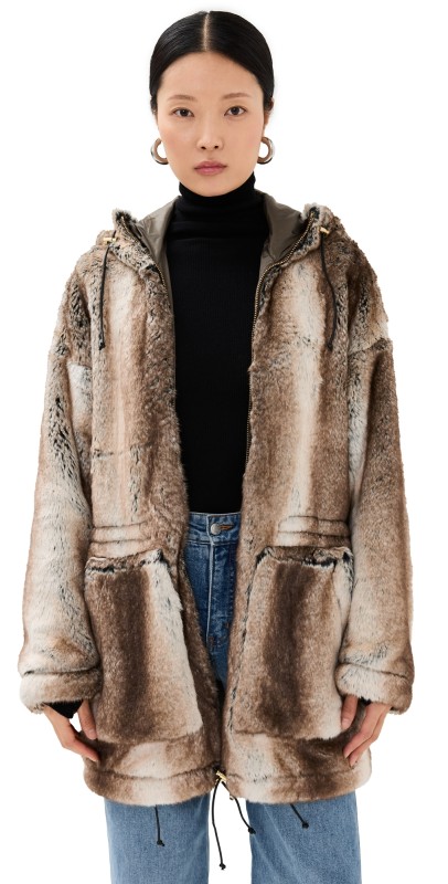 HALFBOY Eco Fur Parka Black/Grey