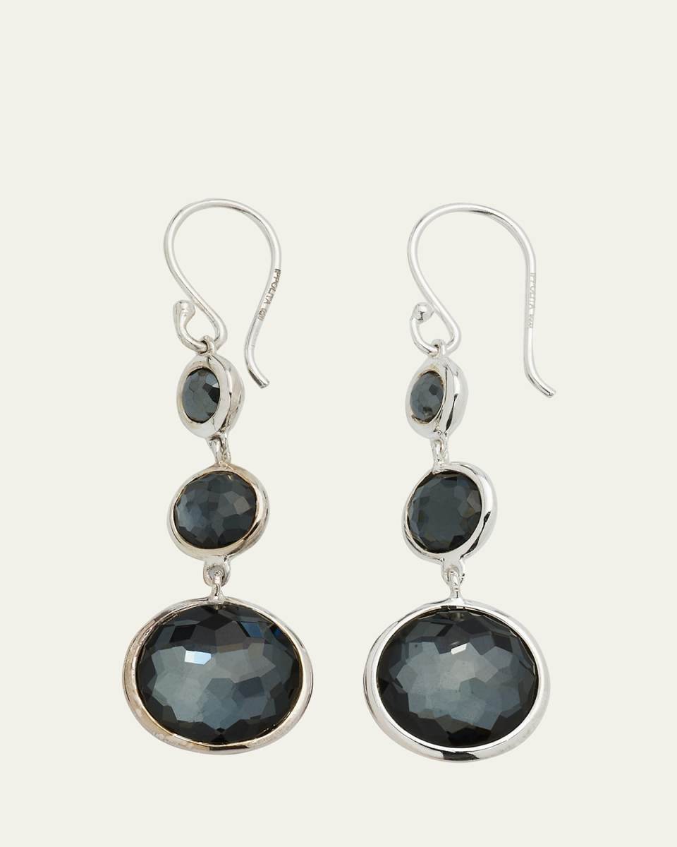 Lollitini 3-Stone Drop Earrings in Sterling Silver