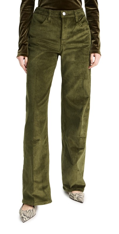 SPRWMN Vintage Wide Leg Pants Moss