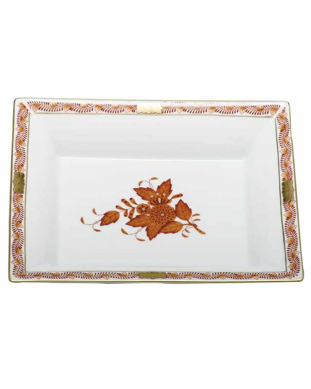 Chinese Bouquet Rust Jewelry Tray