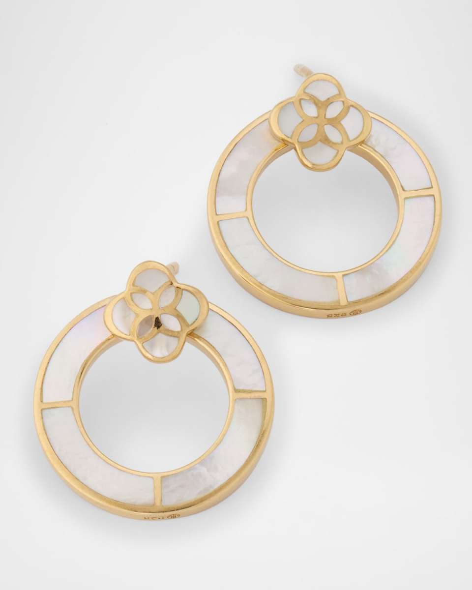 Petal Mother-of-Pearl Post Hoop Earrings