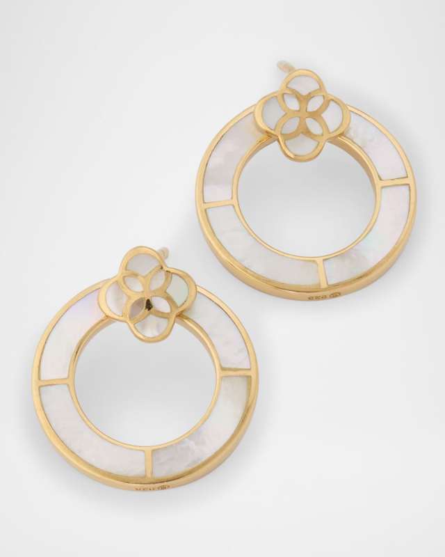 Petal Mother-of-Pearl Post Hoop Earrings